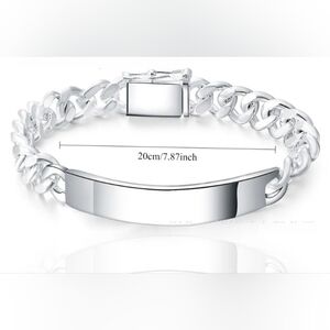 NEW 925 Silver plated Bracelet Curved Column Chain